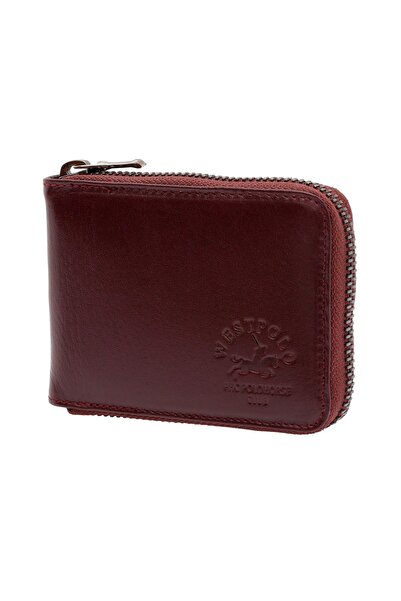 Westpolo West Polo Hakiki Deri Unisex Fermuarlı Cüzdan Kartlık