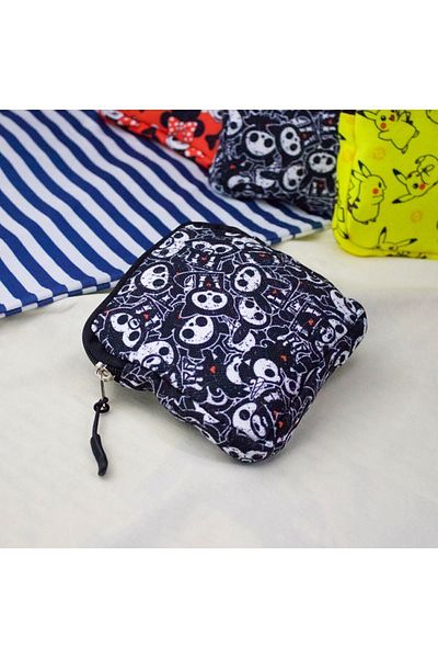 Köstebek Black Red Heart Collage Makeup Bag