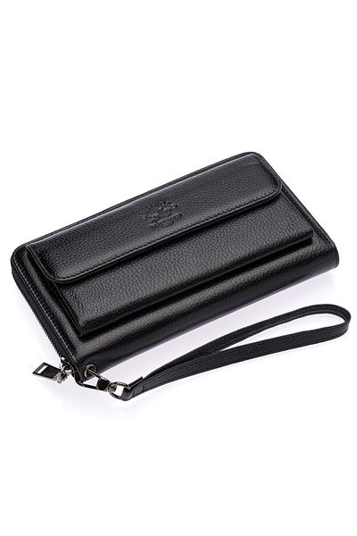 Westpolo Unisex Γνήσιο Δερμάτινο Μακρύ Πορτοφόλι με Θήκη Τηλεφώνου, Φορητό Πορτφόλιο