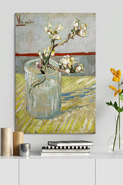 TabloShop Vincent Van Gogh - Bardakta Çiçek Açmış Badem Dalı Tablosu - Sanats...