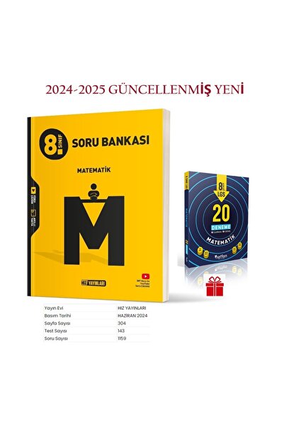 Hız Yayınları 8. Sınıf Matematik Soru Bankası ve Netfen Matematik 20 Li Branş...