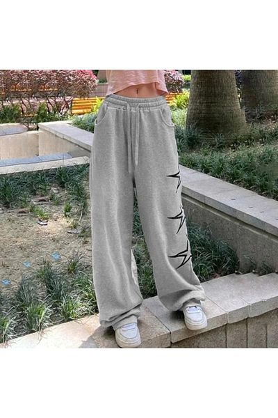 Köstebek Γκρι Melange Triple Star Oversize Unisex Ελαστική αθλητική φόρμα