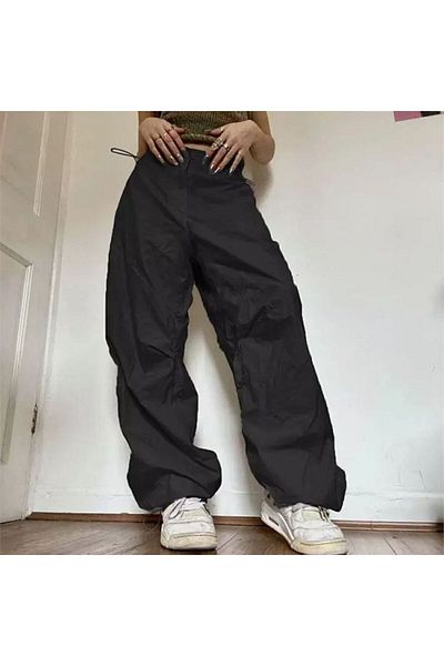 Köstebek Black Elastic Baggy Trousers