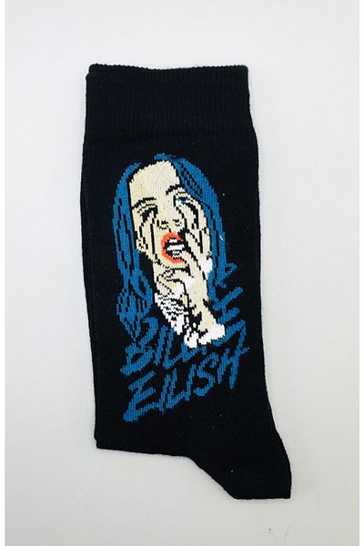 Köstebek Billie Eilish Blue Hair Unisex Socks