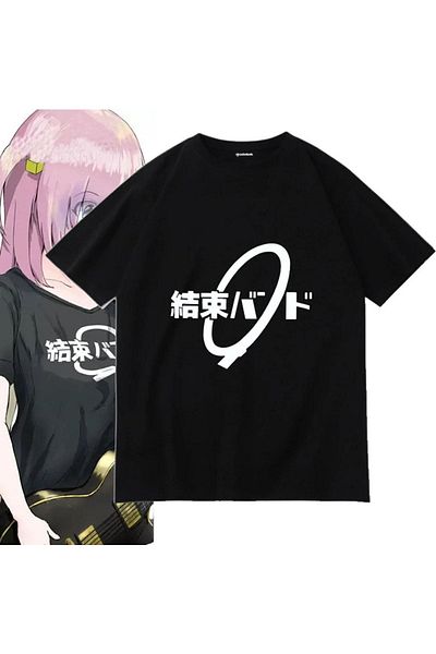 Köstebek Μαύρο T-Shirt Anime Bocchi The Rock - Σύμβολο Hitori Gotoh (Unisex).