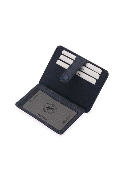 Westpolo Θήκη για κάρτες Unisex από γνήσιο δέρμα με κρυφό διαμέρισμα για χρήματα πολλαπλών διαμερισμάτων