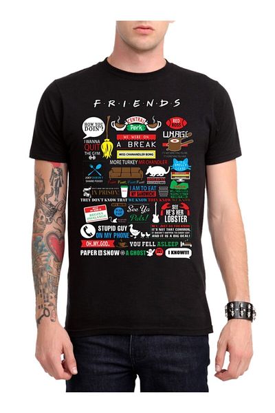 Köstebek Ανδρικό μπλουζάκι Black Friends - Central Perk New Collage