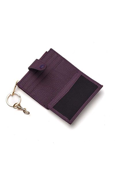 Westpolo Genuine Leather Card Holder with Color Options - Zipper and Key, Coin Compartment 381
