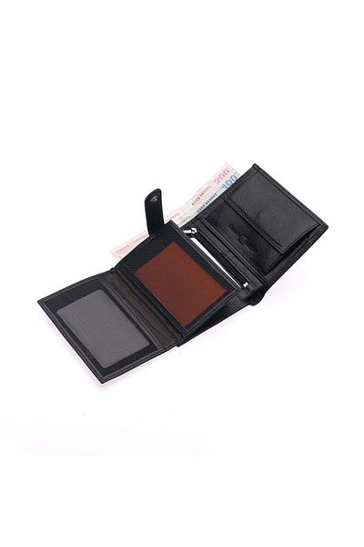 Wertty 1.Class Genuine Leather Men's Leather Wallet Card Holder with Coin Compartment and Plenty of Card Compartments