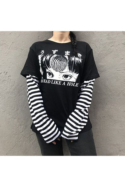 Köstebek Μπλουζάκι Uzumaki - Ασπρόμαυρο ριγέ Unisex