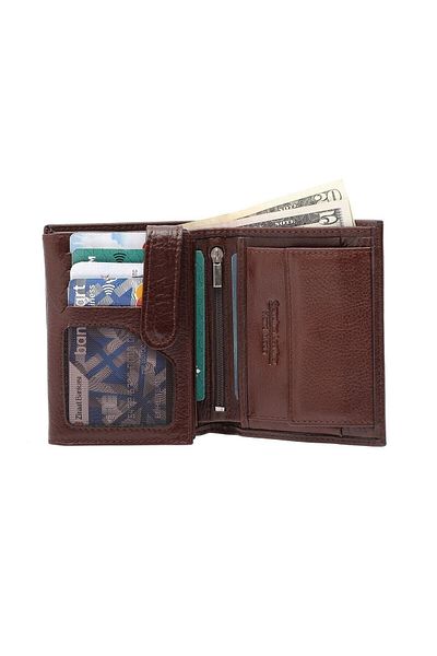 Westpolo Мъжки портфейл за карти West Polo от естествена кожа с отделение за монети