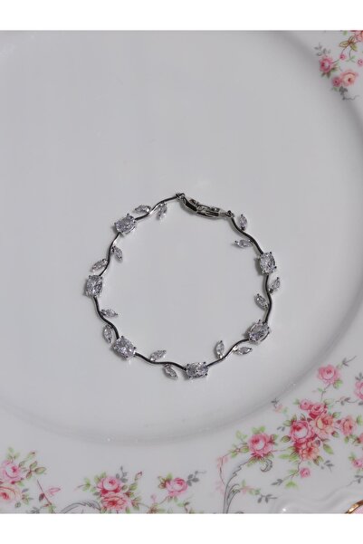 Reorah Collection Tulip Garden-zirkon Taşlı Beyaz Lale Bileklik