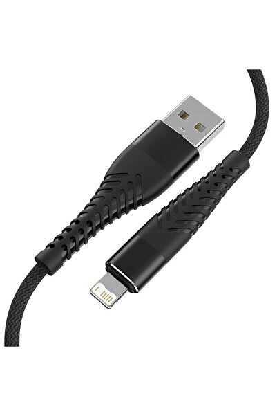 Ally QC3.0 USB To İPhone Lightning Hızlı Şarj Kablosu SİYAH