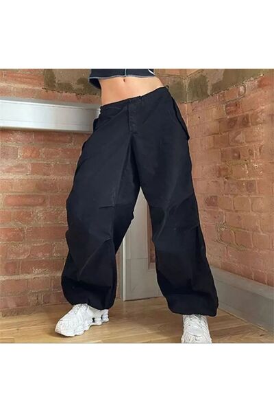 Köstebek Black Elastic Baggy Trousers