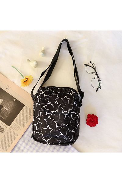 Köstebek Black Star Outline Collage Crossbody Bag