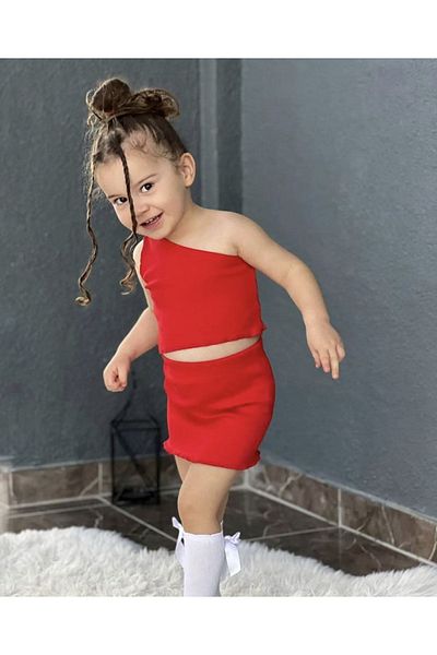 Süslüm Kids Red Crop Set
