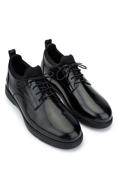 Tamer Tanca Genuine Leather Men's Black Opening Shoes - Casual