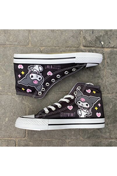 Köstebek Anime Kuromi Hearth Uzun Kanvas Ayakkabı