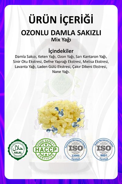 Gökçek Şifa Ozonated Drop Gummy Mix Oil (Ozonated Mastic Gum Mix Oil) 100 Ml.