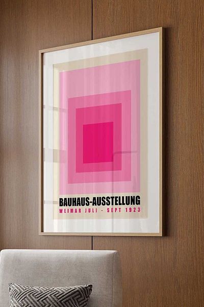 Taranist Χάρτινη αφίσα Bauhaus Μοντέρνα Μινιμαλιστική Ροζ 30x42 εκ
