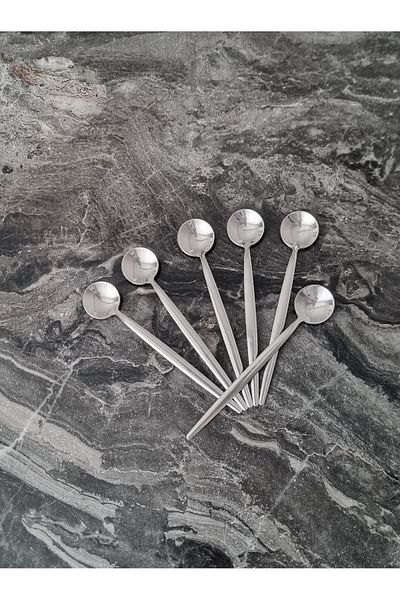 stilsenin34 Set of 12 Silver Teaspoon Coffee Ice Cream Dessert Cake Sugar Spoon Round
