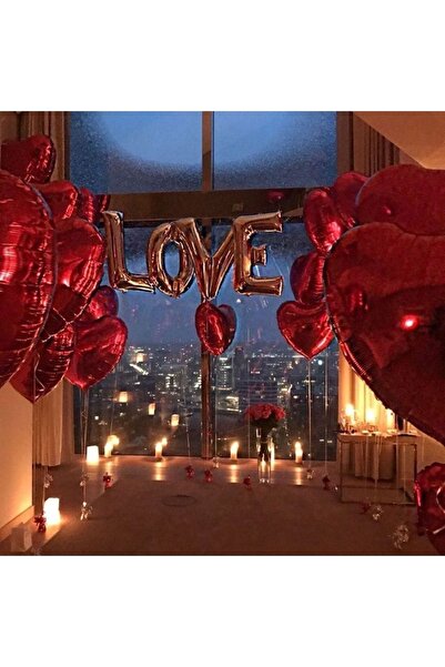 MFM Σετ μπαλόνια από ασημένιο φύλλο για την ημέρα του Αγίου Βαλεντίνου