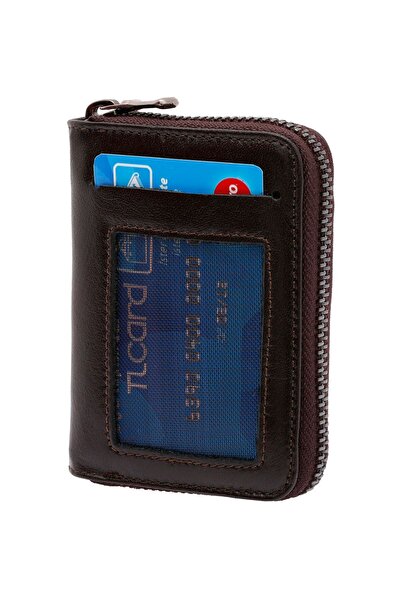 Westpolo West Polo Hakiki Deri Unisex Fermuarlı Cüzdan Kartlık