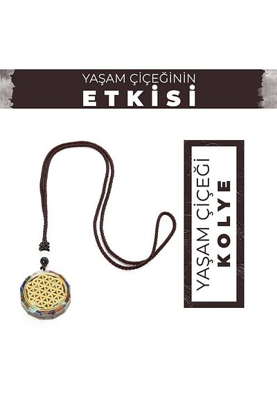 Zeynep Büyükbay Natural Stone Flower of Life Necklace - Organite Chakra Design