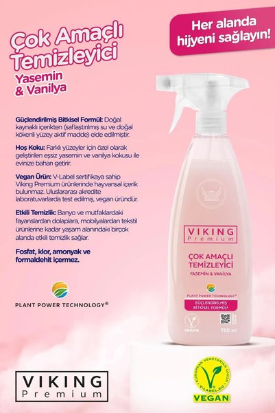 Viking VİKİNG - Viking Premium çok amaçlı temizleyici - yasemin ve vanilya - Vegan - 750mL