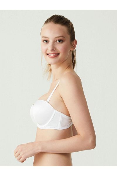 U.S. Polo Assn. - Γυναικείο Λευκό Στράπλες Διπλό Σουτιέν Στήριγμα 66149