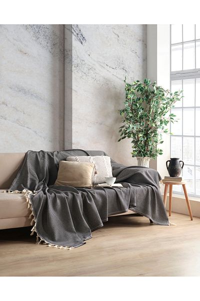 Botex 170 cm x 230 cm Non-Slip Cotton Decorative Sofa Cover - Pike