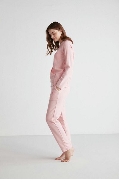 U.S. Polo Assn. - Rózsaszín patchwork női pizsama szett