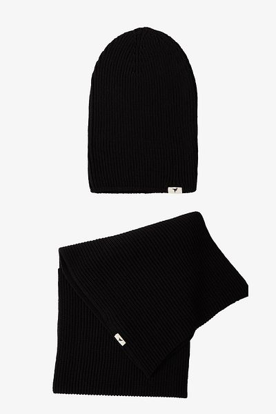 AC&Co / Altınyıldız Classics Men's Navy Blue Windproof Warm Knitwear Scarf-Beanie Set