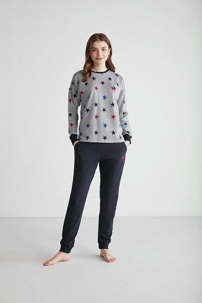 U.S. Polo Assn. - Set de pijamale de damă bleumarin mozaic