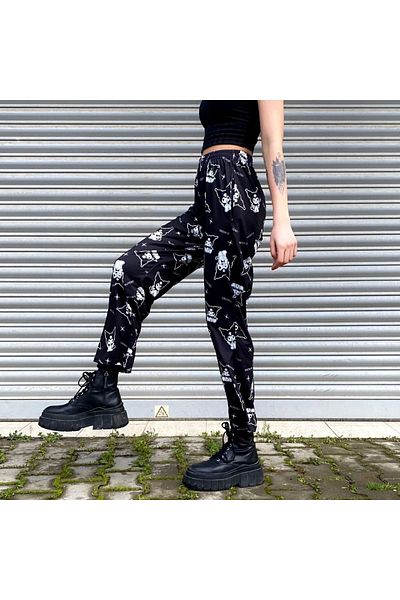 Köstebek Black Anime Harajuku Kuromi Shining (Unisex) Pajama Bottoms