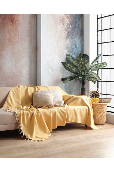 Botex 170 cm x 230 cm Non-Slip Cotton Decorative Sofa Cover - Pike
