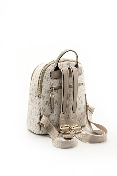 Silver Polo Γυναικείο σακίδιο πλάτης SP901 Model - Ασημί & Μπεζ Polo