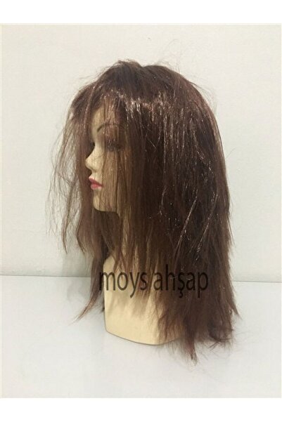 moysahsap party&ahşap Duga smeđa perika - ravna perika za zabavu u boji kafe