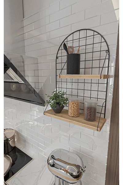 TALAŞTOZUM 60*40 Wire Panel Wall Shelf - Multi-Purpose