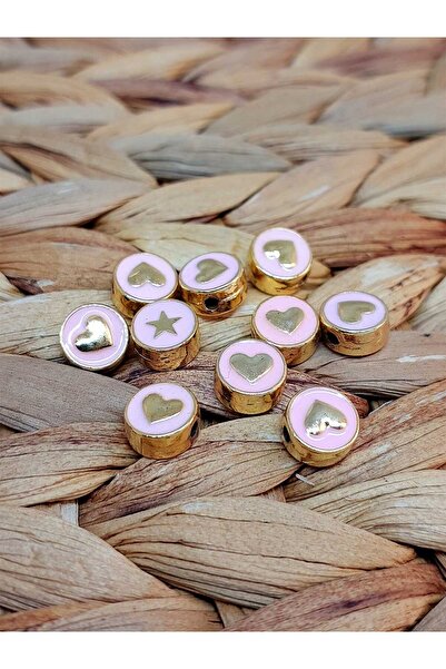 Yasamtohumu Ružičasto srce Sa deznom pozlaćeni odstojnik - 2 komada (51848)