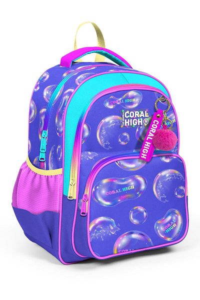 Coral High Παιδικό σακίδιο πλάτης Lavender Pink Bubble Pattern - Τρία Διαμερίσματα 23656