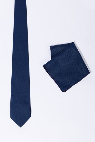 ALTINYILDIZ CLASSICS Men's Navy Blue Tie-Tissue Set