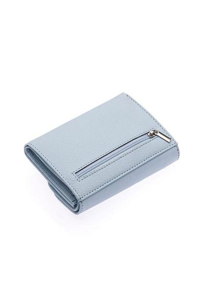 Westpolo Portofel mic Cindy din piele naturală pentru femei, cu monede și o mulțime de compartimente pentru carduri - Ice Blue
