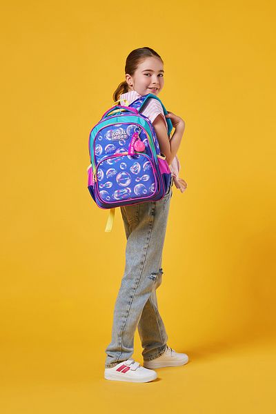 Coral High Παιδικό σακίδιο πλάτης Lavender Pink Bubble Pattern - Τρία Διαμερίσματα 23656