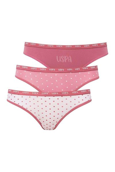 U.S. Polo Assn. - Slip pentru femei imprimate - Dusty Rose - 3 piese imprimate 66329