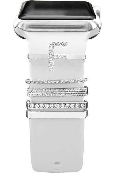 PSGT Apple Watch Uyumlu Harfli Charm Aksesuar Tüm Seriye Uyumlu Akıllı Saay C...