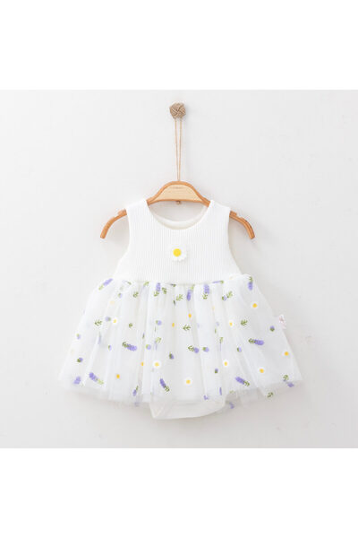 neocotton فستان قطني للأطفال - مزود بأزرار سفلية وتنورة توتو