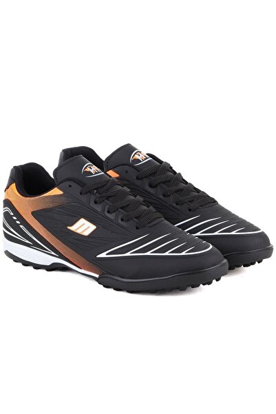 M.P. Black Orange Lace-Up Astroturf Shoes