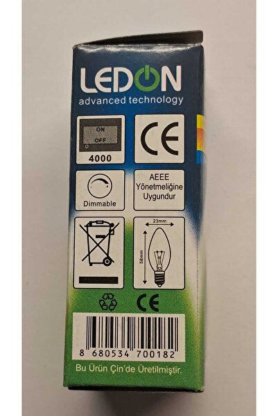 PUFFIN 1 Adet Şeffaf Cam (Sarı Renkli) E 14 Duylu 7w Parfüm Ampul