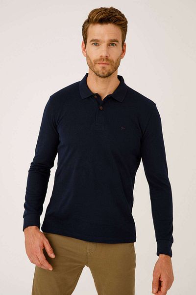 İgs Ανδρικό φούτερ Navy Blue Standard Polo με κουμπιά
